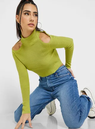 Cold Shoulder Detail Sweater