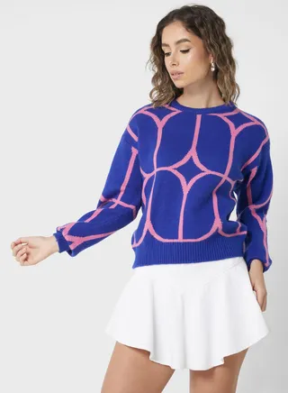 Geometric Print Sweater 