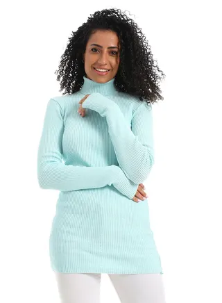 Womens High Neck Wool Shirt 