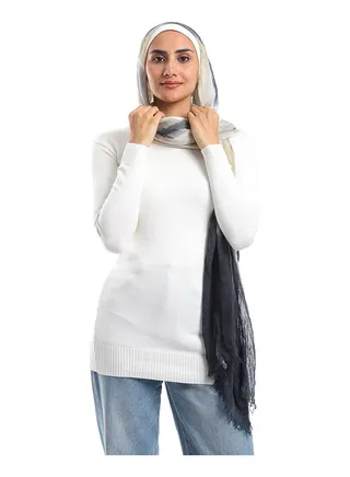 High Collar Long Sleeves Pullover - Off White 