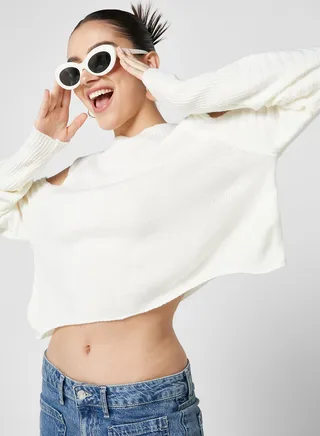 Cold Shoulder Detail Sweater