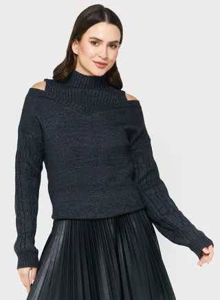 Cold Shoulder Detail Sweater 