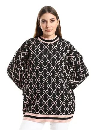 Women Wool Pullover With Round Neck 