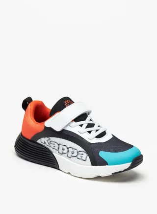Boys' Logo Print Sports Shoes with Hook and Loop Closure 