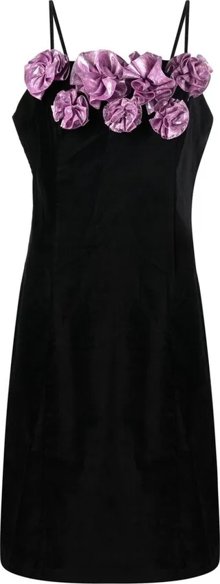 Gaby floral-appliqué dress