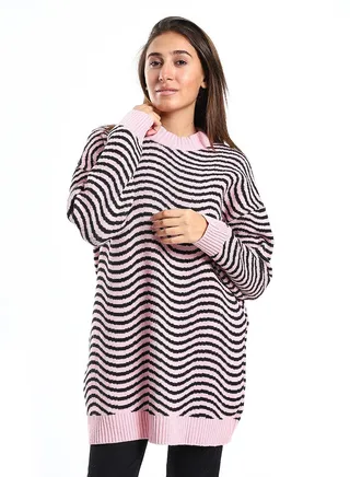 Wool women Pullover With Multi Design 