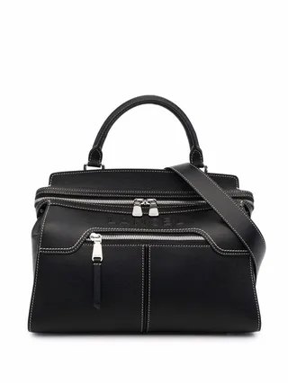 Logo-Embossed Zipped Tote Bag