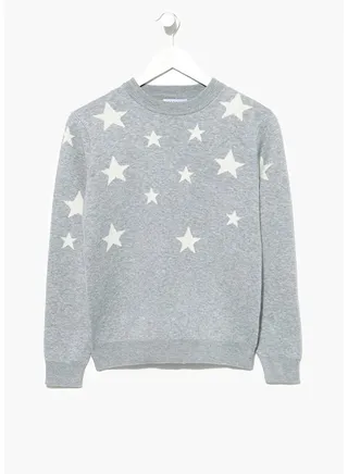 Grey Star Print Jumper 