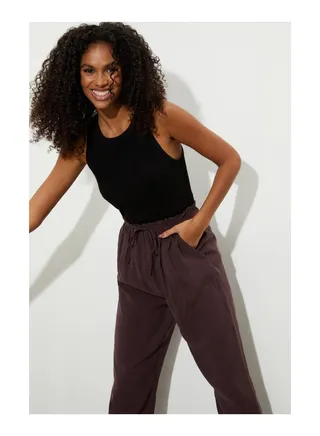 Chocolate Silky Cupro Jogger 