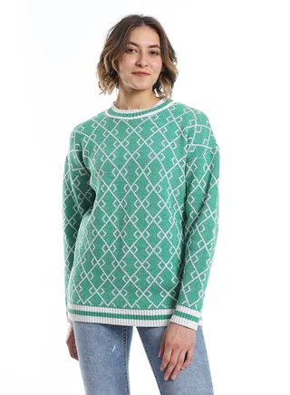 Women Wool Pullover With Round Neck 