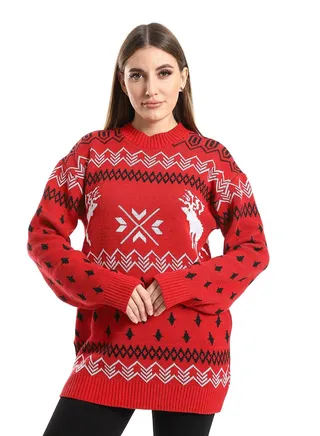 Women Wool Pullover With Round Neck 