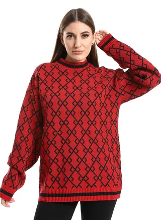 Women Wool Pullover With Round Neck 