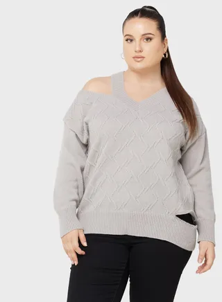 Cutout Strap Detail Sweater 