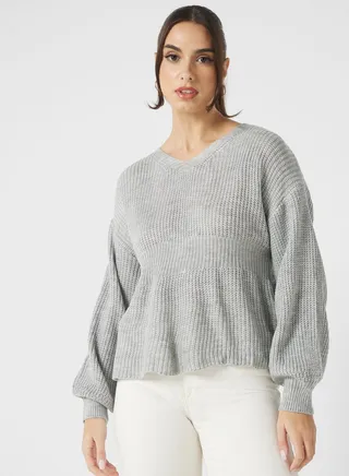 Longline Peplum Sweater