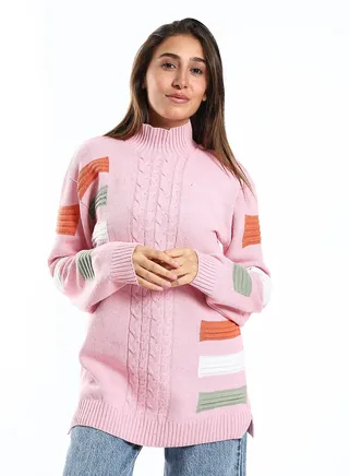 Wool women Pullover With Multi Design 
