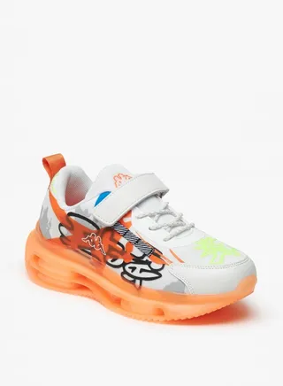 Boys' Textured Sports Shoes with Hook and Loop Closure 