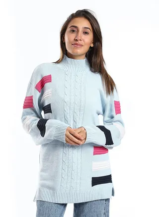 Wool women Pullover With Multi Design 