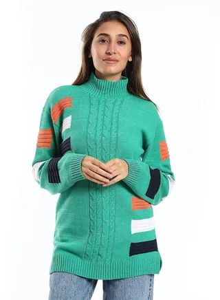 Wool women Pullover With Multi Design 