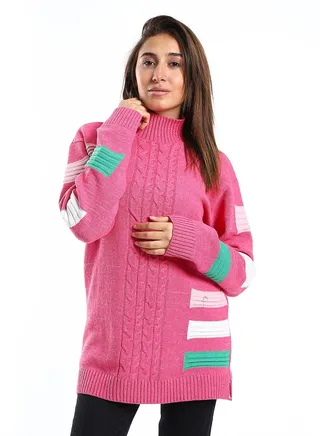 Wool women Pullover With Multi Design 
