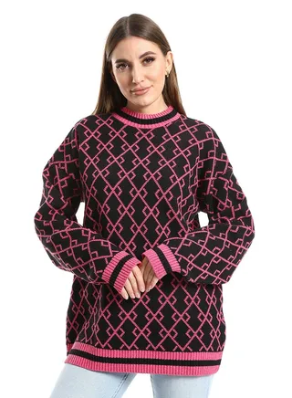 Women Wool Pullover With Round Neck 