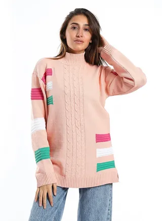 Wool women Pullover With Multi Design 