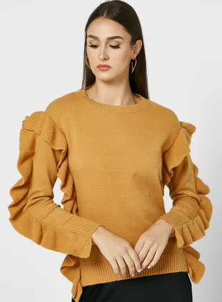 Ruffle Sleeve Sweater