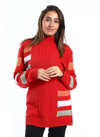 Wool women Pullover With Multi Design 