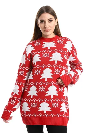 Women Wool Pullover With Round Neck 