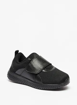 Boys Textured Sports Shoes with Hook and Loop Closure 