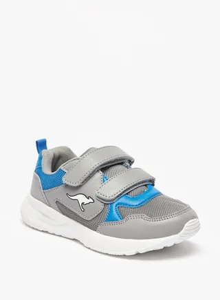 Boys' Paneled Sports Shoes with Hook and Loop Closure 