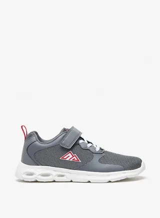 Boy's Textured Sports Shoes With Hook And Loop Closure 