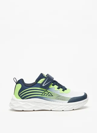Boy's Textured Sports Shoes With Hook And Loop Closure 