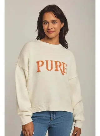 Fancy Crew Neck Jacquard Pullover 