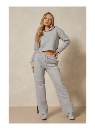 Waffle Zip Hem Straight Leg Jogger 
