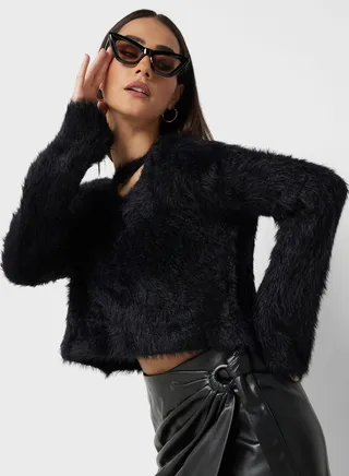 Asymmetric Neck Sweater 