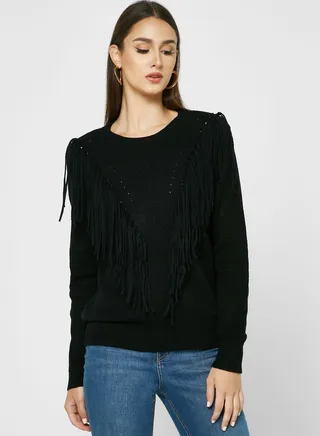 Fringe Front Sweater