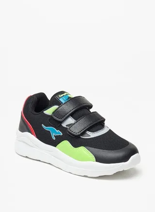 Boys' Textured Sports Shoes with Hook and Loop Closure 
