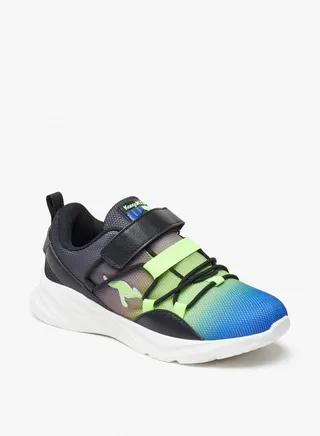 Boys' Textured Sports Shoes with Hook and Loop Closure 