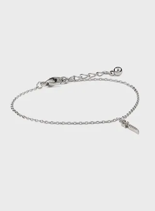 Cz Arabic Initial "A" Charm Bracelet