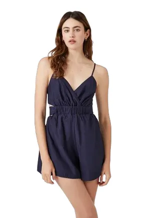 Surplice Cutout Tie-Back Romper 