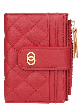 Small Wallets for Women Slim Bifold Credit Card Holder Minimalist Zipper Coin Pocket 