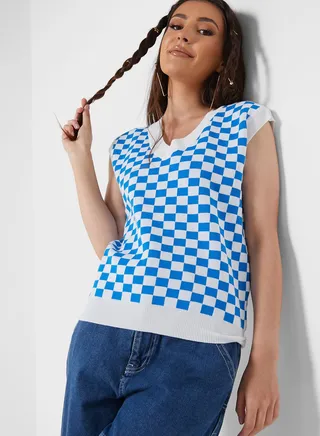 Checked Sweater