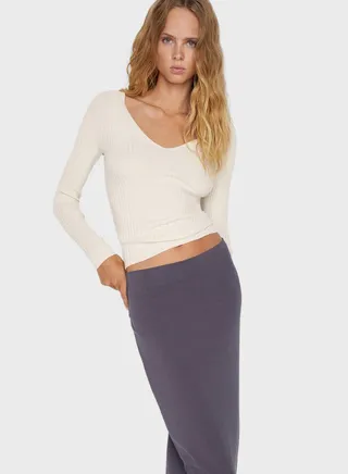 V-Neck Knitted Sweater 