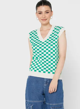 Checked Sweater