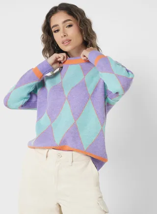 Geomettric Print Sweater 