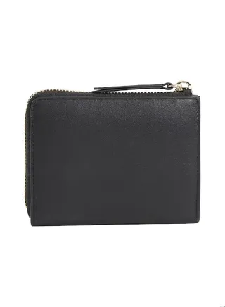 Women's Leather Zip-Around Wallet -  Leather, Black 