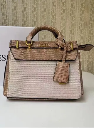 Stylish Kelly Small Handle Belt Embellished Charm Tote 