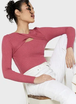Cutout Front Sweater