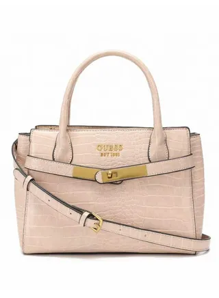 Crocodile pattern solid color handheld crossbody bag 