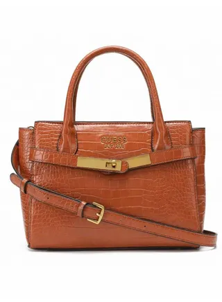 Crocodile pattern solid color handheld crossbody bag 